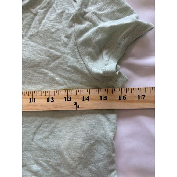 Madewell Contrast Bib Casual Crop Everyday Stretch Tee Iced Mint NWT M - Picture 6 of 8